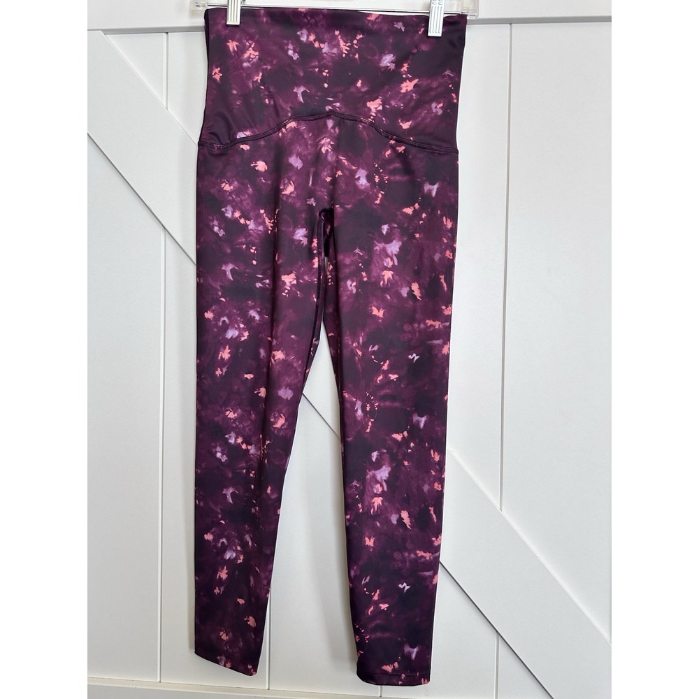 Spanx Purple Print Athletic Leggings Size SP Petite